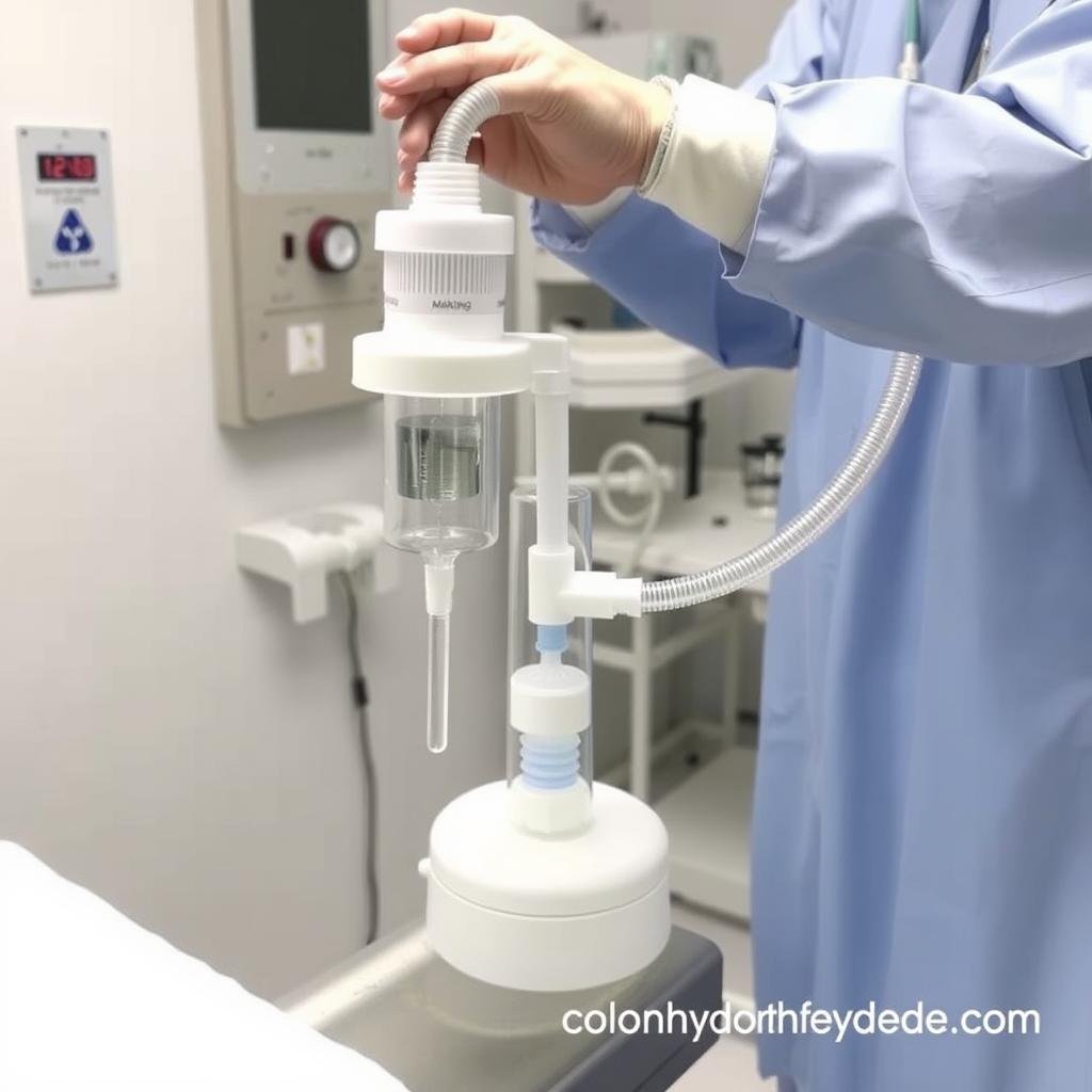 MAIKONG colonic irrigation kit being used for preoperative cleansing MAIKONG colonic irrigation kit being used for preoperative cleansing