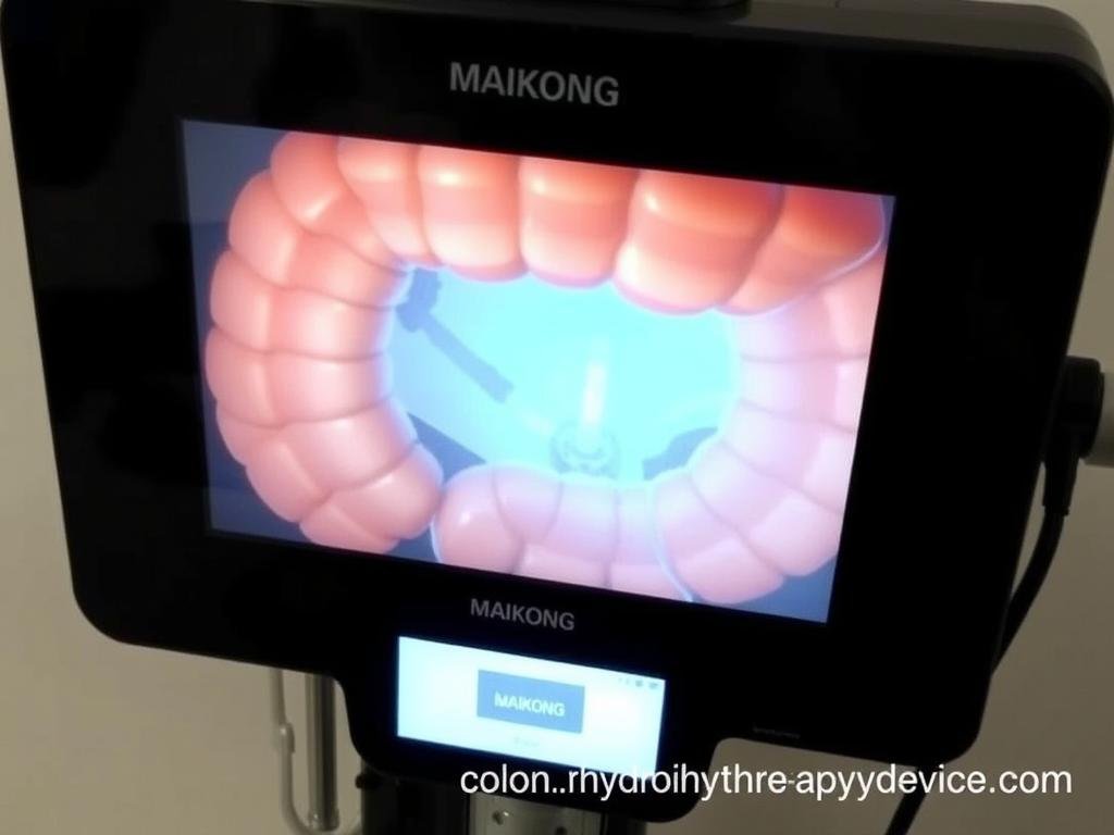 MAIKONG colonic irrigation kit observation screen showing cleansing process MAIKONG colonic irrigation kit observation screen showing cleansing process