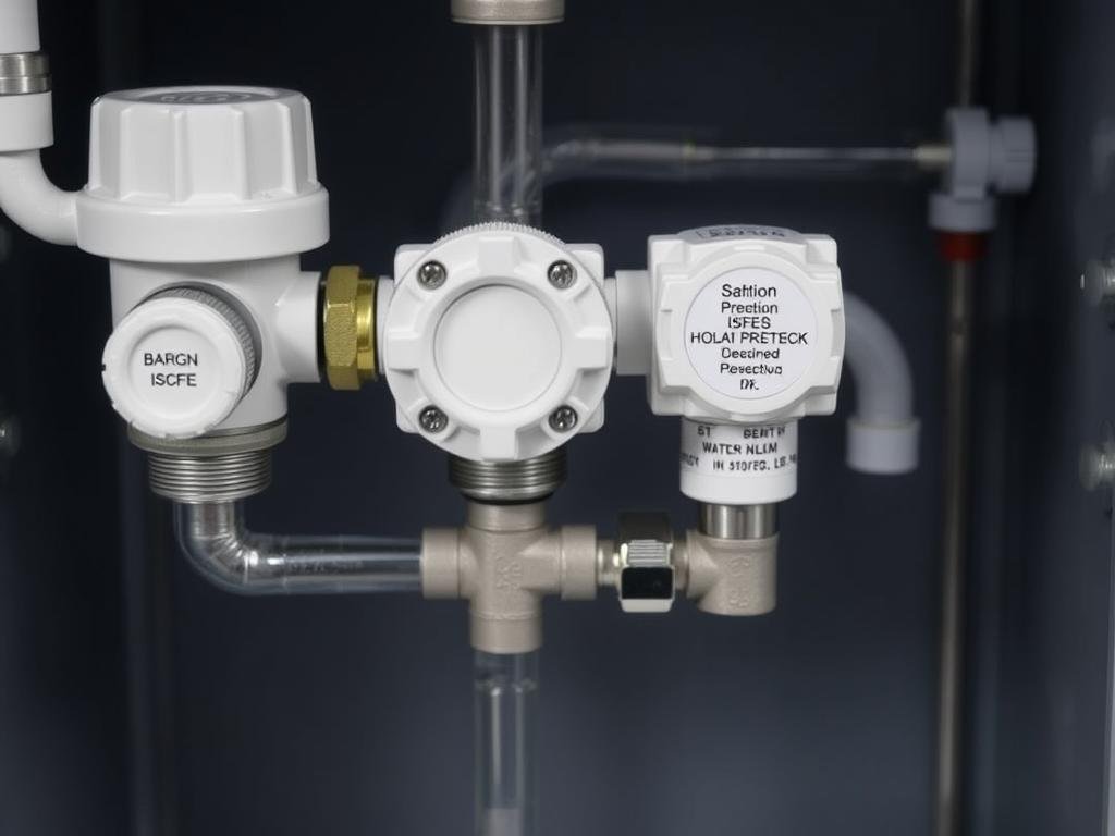 Plumbing connections for Colon Hydrotherapy Machine showing water inlet and drainage setup