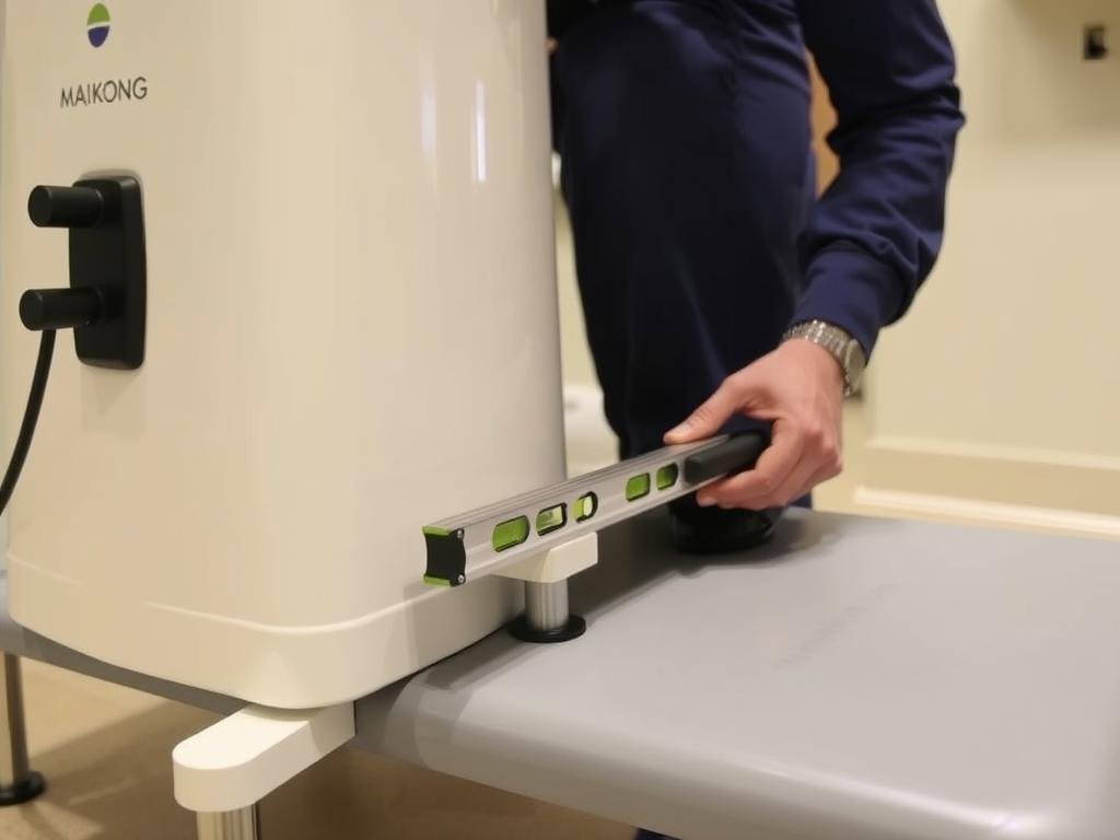 Proper positioning and leveling of a Colon Hydrotherapy Machine